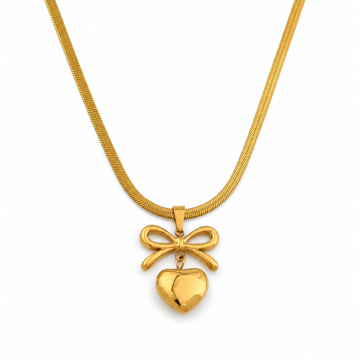 The Amara Bow & Heart Necklace