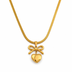 The Amara Bow & Heart Necklace