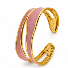 Blush Sculpted Enamel Cuff Bracelet