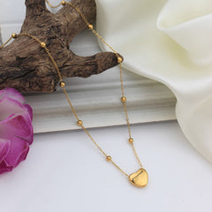 Classic Heart Charm Beaded Chain Neckpiece